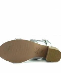 Kickfootwear Leila Leather Block Heel Sandals - Silver