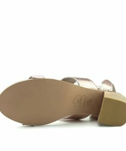Kickfootwear WOMENS Leila Leather Block Heel Sandals - Rose Gold