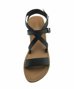 Kickfootwear Flat Leather Gladiator Sandals - Black WOMENS 6 Kickfootwear Flat Leather Gladiator Sandals - Black WOMENS