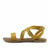 Kickfootwear WOMENS Flat Leather Gladiator Sandals - Yellow