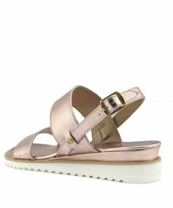 Kickfootwear Metallic Wedge Wide Strap Sandals - Rose Gold WOMENS 6 Kickfootwear Metallic Wedge Wide Strap Sandals - Rose Gold WOMENS