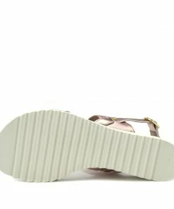 Kickfootwear Metallic Wedge Wide Strap Sandals - Rose Gold WOMENS 7 Kickfootwear Metallic Wedge Wide Strap Sandals - Rose Gold WOMENS