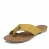 Kickfootwear June Leather Strap Comfort Sole Sandals - Yellow WOMENS