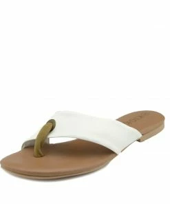Kickfootwear June Leather Strap Comfort Sole Sandals - White