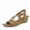 Kickfootwear Leather Smart Holiday Wedge Ring Sandals - Tan