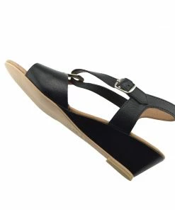 Kickfootwear Leather Smart Holiday Wedge Ring Sandals - Black