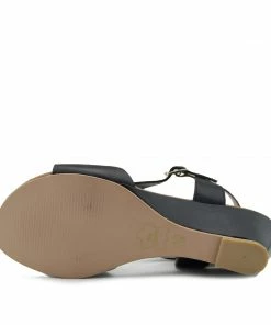 Kickfootwear Leather Smart Holiday Wedge Ring Sandals - Black