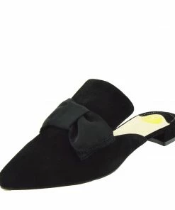 Kickfootwear WOMENS Velvet Point Slipper Mules - Black