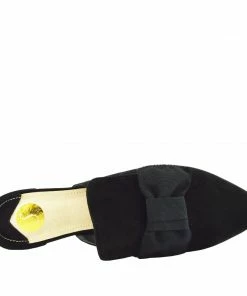 Kickfootwear WOMENS Velvet Point Slipper Mules - Black