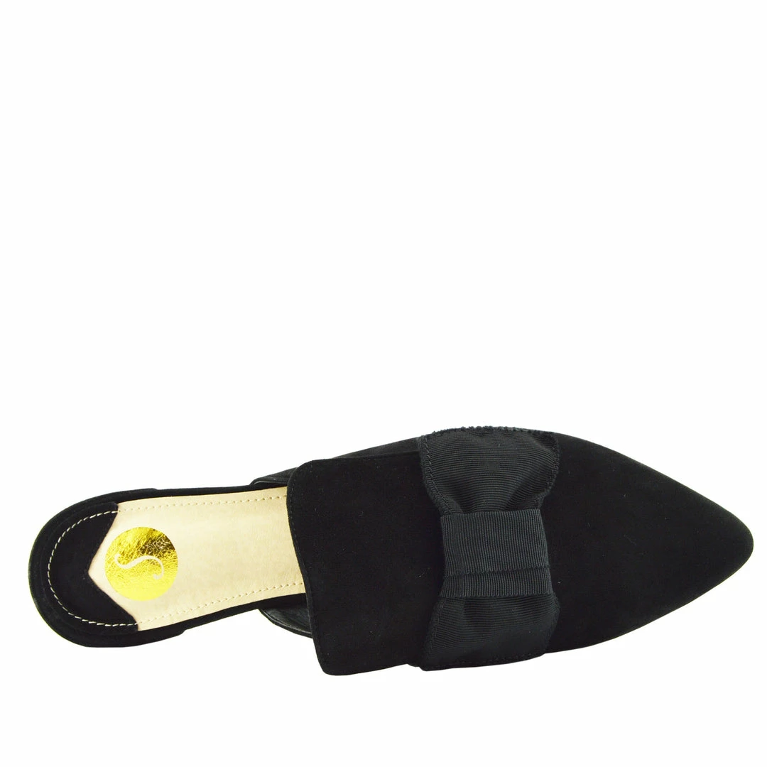 Kickfootwear WOMENS Velvet Point Slipper Mules - Black 2 Kickfootwear WOMENS Velvet Point Slipper Mules - Black