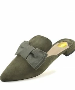 Kickfootwear Velvet Point Slipper Mules - Khaki