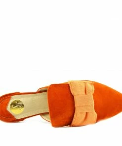 Kickfootwear WOMENS Velvet Point Slipper Mules - Orange