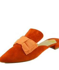 Kickfootwear WOMENS Velvet Point Slipper Mules - Orange