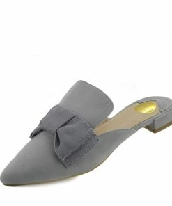 Kickfootwear Velvet Point Slipper Mules - Grey WOMENS