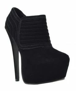 Kickfootwear WOMENS Marta Platform Panel Front Detail Stiletto Shoe Boot - Black 2
