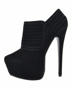 Kickfootwear WOMENS Marta Platform Panel Front Detail Stiletto Shoe Boot - Black 2