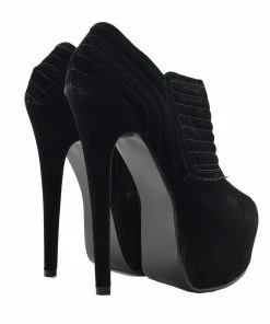 Kickfootwear WOMENS Marta Platform Panel Front Detail Stiletto Shoe Boot - Black 2