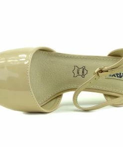 Kickfootwear Mid Heel Ankle Strap Smart Shoes - Nude WOMENS