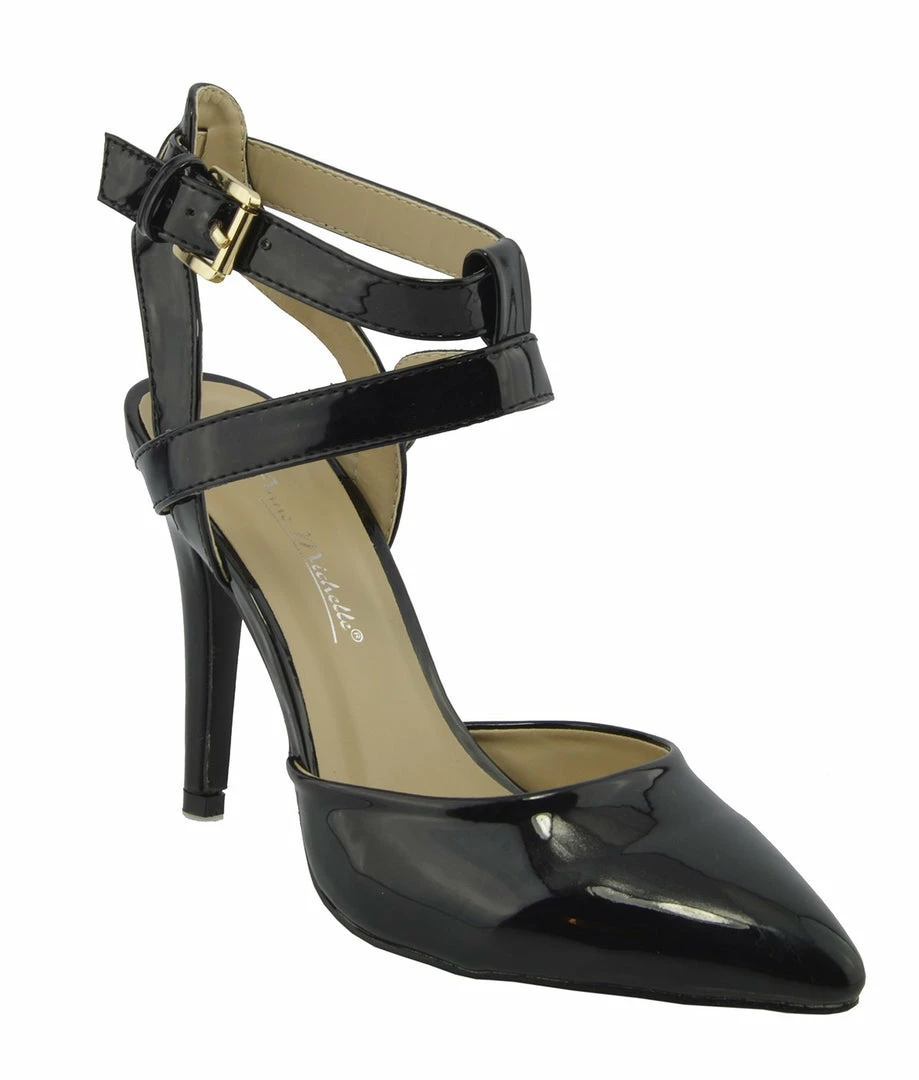 Kickfootwear High Ankle Strap Pointed Shoes - Black 2 Kickfootwear High Ankle Strap Pointed Shoes - Black