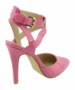 Kickfootwear WOMENS High Ankle Strap Pointed Shoes - Coral 6 Kickfootwear WOMENS High Ankle Strap Pointed Shoes - Coral