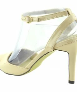 Kickfootwear Mid Heel Ankle Strap Smart Shoes - Nude WOMENS