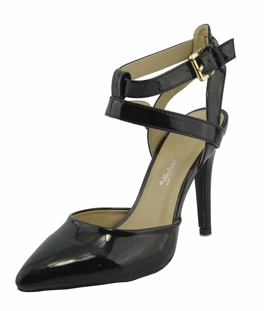 Kickfootwear High Ankle Strap Pointed Shoes - Black 4 Kickfootwear High Ankle Strap Pointed Shoes - Black