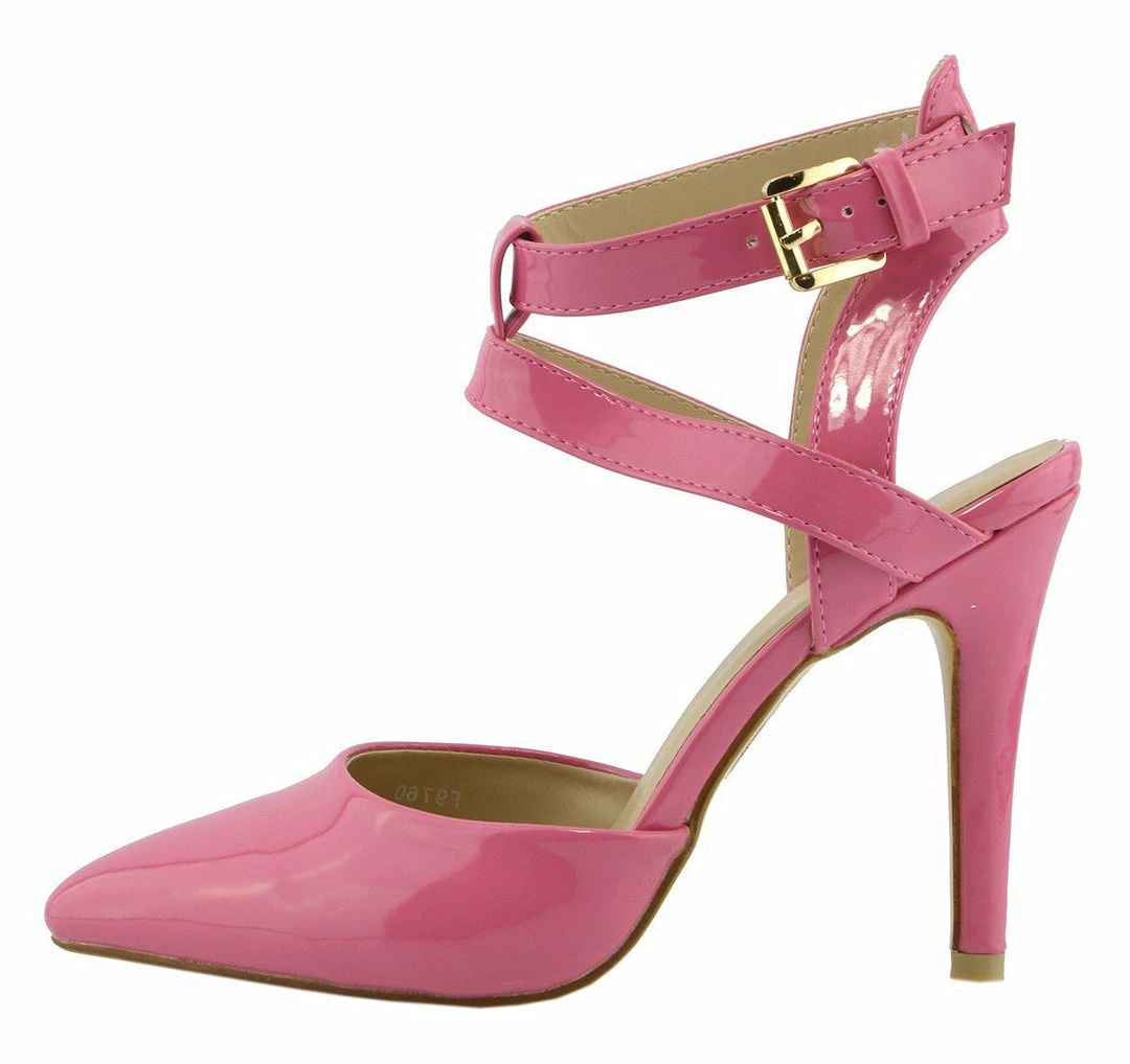 Kickfootwear WOMENS High Ankle Strap Pointed Shoes - Coral 1 Kickfootwear WOMENS High Ankle Strap Pointed Shoes - Coral