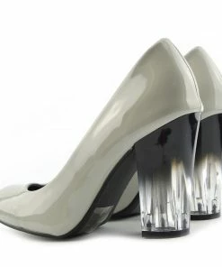 Kickfootwear Clear Heel Smart Court Shoes - Grey