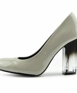 Kickfootwear Clear Heel Smart Court Shoes - Grey