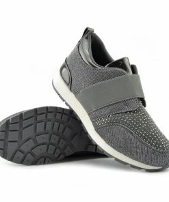 Kickfootwear Parker Sparkle Glitter Trainers - Grey WOMENS