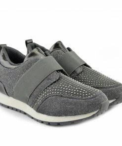 Kickfootwear Parker Sparkle Glitter Trainers - Grey WOMENS