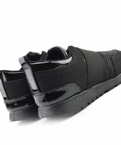 Kickfootwear WOMENS Parker Sparkle Glitter Trainers - Black Shine 6 Kickfootwear WOMENS Parker Sparkle Glitter Trainers - Black Shine