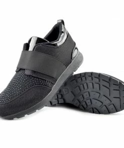 Kickfootwear WOMENS Parker Sparkle Glitter Trainers - Black Shine 7 Kickfootwear WOMENS Parker Sparkle Glitter Trainers - Black Shine