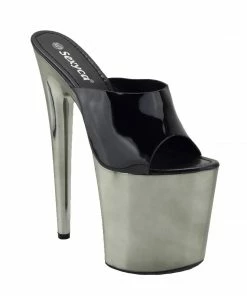 Kickfootwear Womens Charmaine Clear High Heels Fashion Platform Dancing Shoes - Black