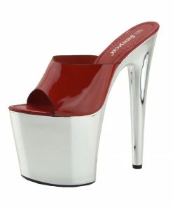 Kickfootwear Womens Charmaine Clear High Heels Fashion Platform Dancing Shoes - Red