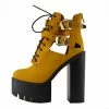 Kickfootwear WOMENS Robyn Cut Our Buckle Cleated Platform Shoes - Honey D4779