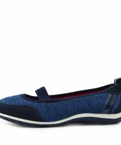Kickfootwear Arbury Flat Mary Jane Walking Ballerina Pumps - Navy-F80209 WOMENS