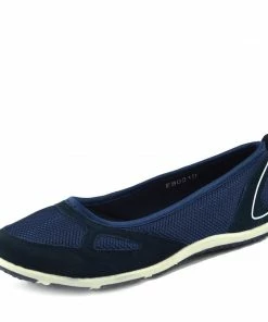Kickfootwear Arbury Flat Mary Jane Walking Ballerina Pumps - Navy F80210
