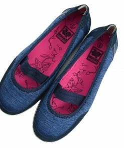 Kickfootwear Arbury Flat Mary Jane Walking Ballerina Pumps - Navy-F80209 WOMENS