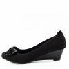Kickfootwear WOMENS Low Bow Wedge Smart Shoes - Black
