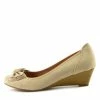 Kickfootwear Low Bow Wedge Smart Shoes - Nude