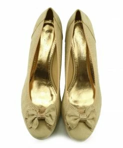 Kickfootwear Low Bow Wedge Smart Shoes - Nude