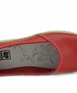 Kickfootwear WOMENS Dalton Espadrille Slip On Flat Loafer Pumps - Red