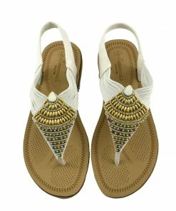 Kickfootwear Beaded Embellished Sandals - White WOMENS