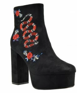 Kickfootwear Camden Snake Chunky Platform Ankle Boots - Black WOMENS 9 Kickfootwear Camden Snake Chunky Platform Ankle Boots - Black WOMENS