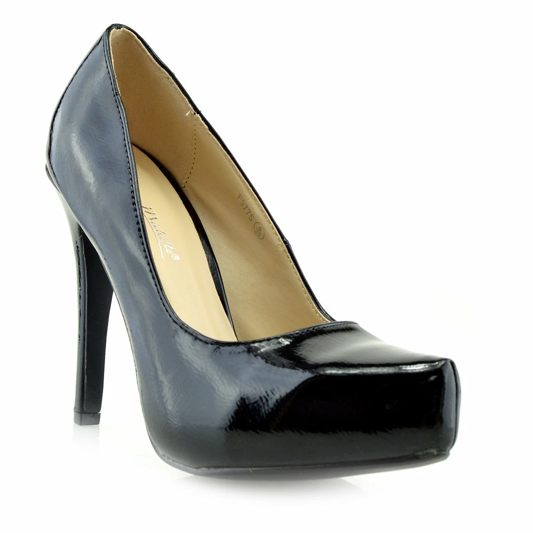 Kickfootwear WOMENS Patent Stiletto Evening Shoes - Black 4 Kickfootwear WOMENS Patent Stiletto Evening Shoes - Black