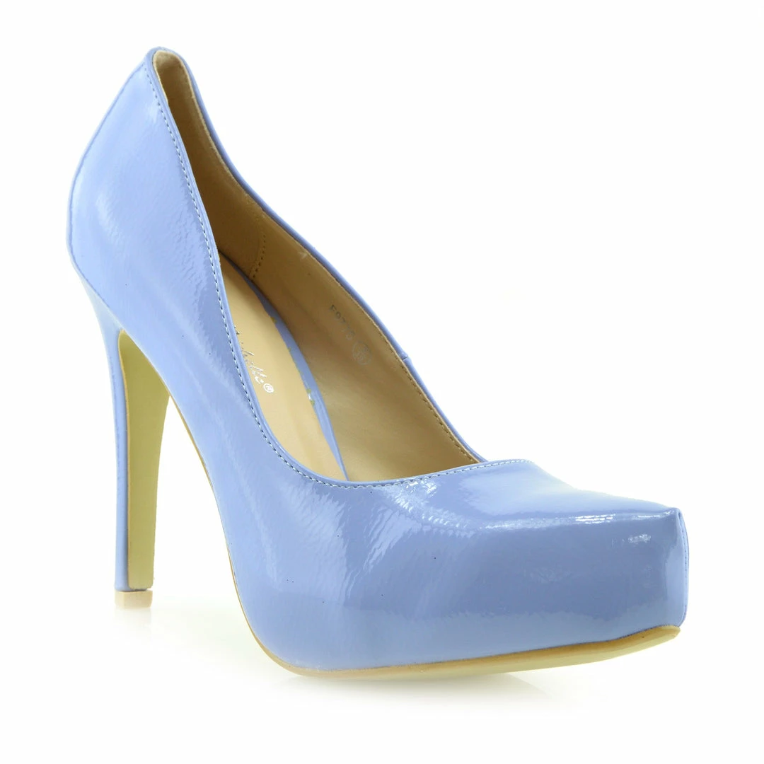 Kickfootwear Patent Stiletto Evening Shoes - Blue WOMENS 3 Kickfootwear Patent Stiletto Evening Shoes - Blue WOMENS