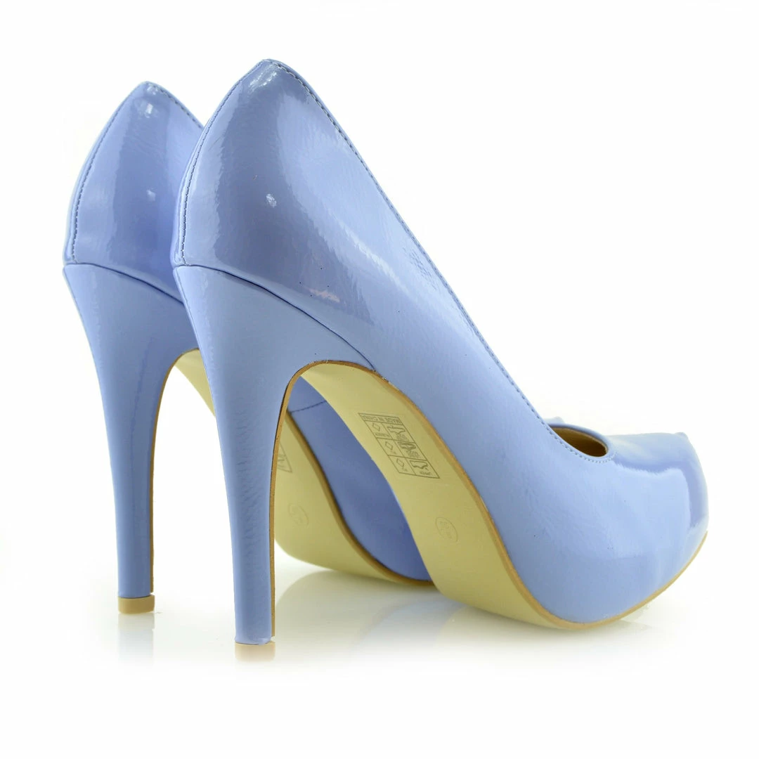 Kickfootwear Patent Stiletto Evening Shoes - Blue WOMENS 4 Kickfootwear Patent Stiletto Evening Shoes - Blue WOMENS
