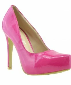 Kickfootwear Patent Stiletto Court Shoes - Fuschia