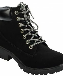 Kickfootwear WOMENS Brecon Chunky Sole Combat Boots - Black